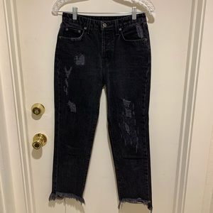 Carmar distressed black jeans